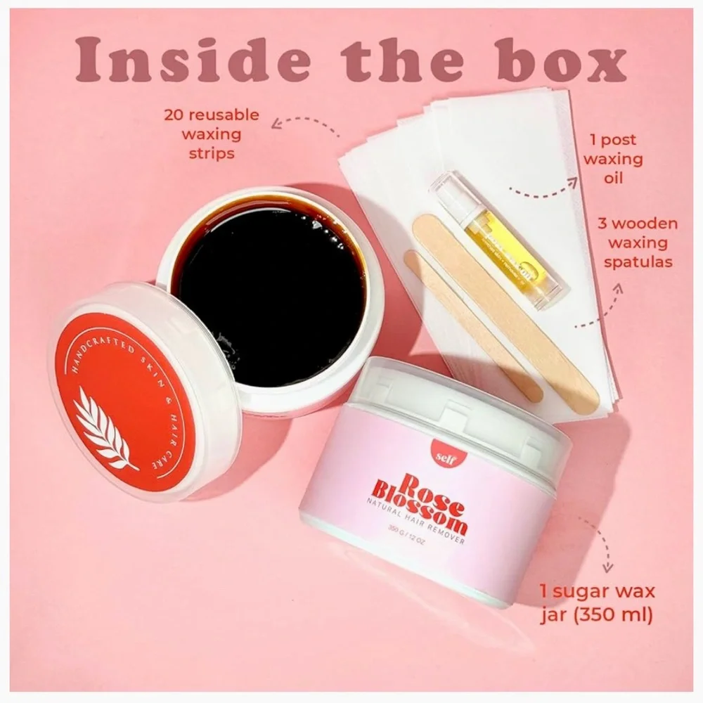 Self o'Clock Rose Blossom All‎ Natural Sugar Waxing Kit for Women & Men 12oz New